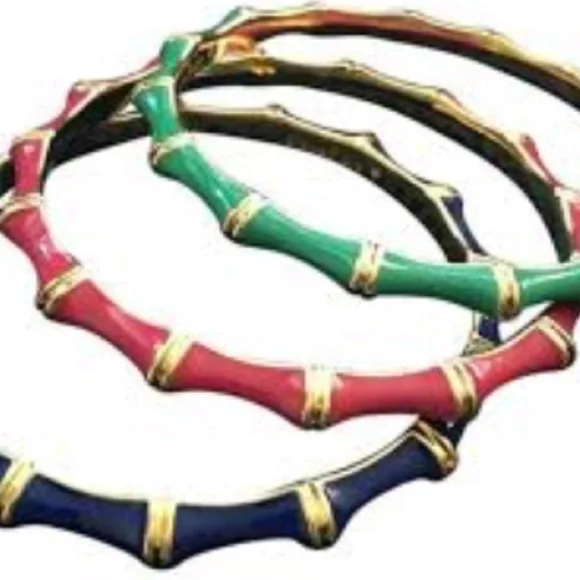 Stella & Dot | Dainty Gold Bangle Bracelet 🌸🦄💫✨PINK+Gold Julep Bangle - Picture 5 of 8